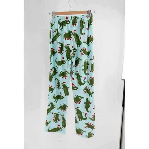 COPY - Gymboree 2 pc Christmas Dinosaur fleece PJ's Green & Red | XL (14) - Picture 4 of 5